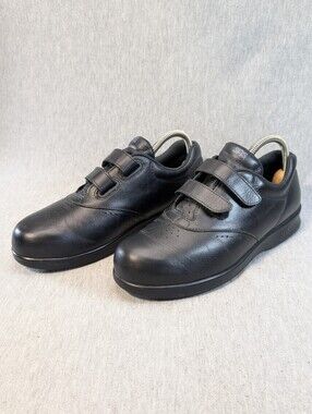 SAS Me Too Black Walking Shoes Women's 8.5M Velcro Straps